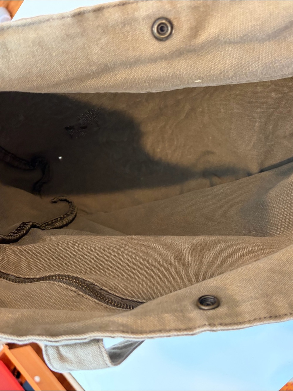 RARE Vintage 2002 Roxy Tote, Olive Green with Velvet Appliqué - Picture 6 of 6